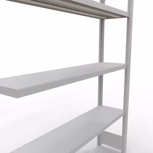 Figuur nr. 15 van het artikel aanbouwrekken, legbordstellingen, insteeksysteem MULTIplus250, 2000 x 1300 x 300 mm, 5 legborden, lengtestangen, RAL 7035 lichtgrijs uit de insteeksysteem productgroep van Schulte Lagertechnik.