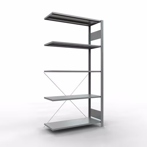 Aanbouwplank, hoekplank (veld C) 2000 x 1000 x 400, 5 planken, kruisschoor, verzinkt van Schulte Lagertechnik Aanbouwplank, hoekplank (veld C) 2000 x 1000 x 400, 5 planken, kruisschoor, verzinkt, hoekplanken, art.nr. 12745-ECK