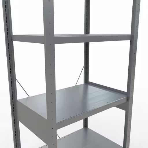 Basisplank, legbord, insteeksysteem MULTIplus250, 2500 x 750 x 500 mm (HxBxD), 6 legborden, kruisschoor, verzinkt van Schulte Lagertechnik uit de categorie insteeksystemen
