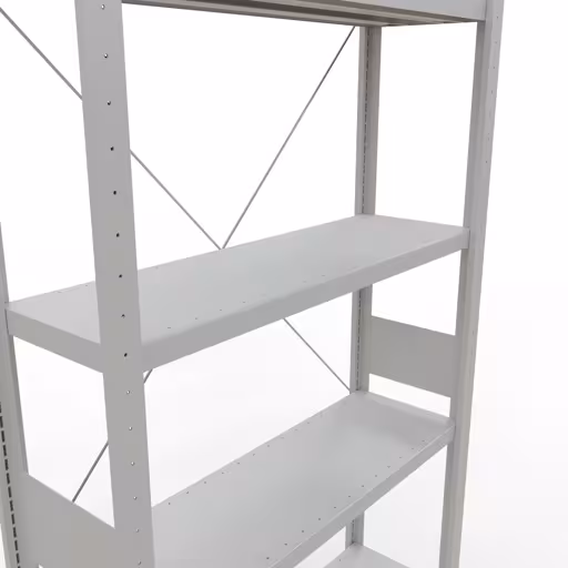 Figuur nr. 12 van het artikel basisplank, legbord, insteeksysteem MULTIplus330, 3000 x 1000 x 300 mm, 7 legborden, kruisschoor, RAL 7035 lichtgrijs uit de productgroep insteeksysteem van Schulte Lagertechnik.