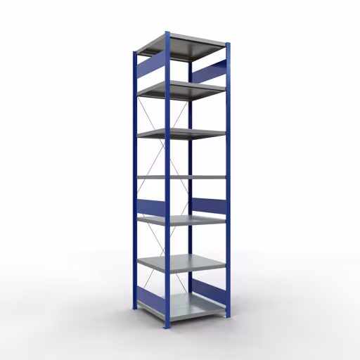 Figuur nr. 8 van het artikel basisrek, legplank-insteeksysteem MULTIplus250, 3000 x 750 x 800 mm, 7 legborden, RAL 5010 gentiaanblauw/verzinkt/verzinkt uit de productgroep insteeksysteem van het merk Schulte Lagertechnik