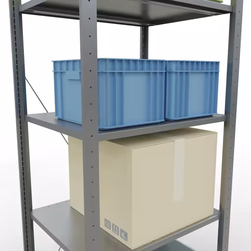 Productafbeelding nr. 15 van het artikel basisrek, legbord, insteeksysteem MULTIplus150, 2000 x 750 x 600 mm, 5 legborden, verzinkt uit het insteeksysteem assortiment van Schulte Lagertechnik