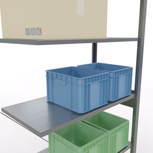Productafbeelding nr. 11 van het artikel aanbouwplank, hoekplank (veld C) 2500 x 1000 x 500, 6 planken, verzinkt uit het assortiment schappenplanken van Schulte Lagertechnik