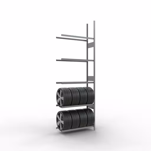 Figuur nr. 9 van het artikel aanbouwrek, wielen-/bandenrek, 3500 x 1150 x 400 mm, verzinkt, 5 opslagniveaus met 150 kg vakbelasting per niveau uit de productgroep stellingrekken van het merk Schulte Lagertechnik.