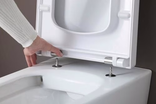 Detailbild 4042984 Duravit ME by Starck wandcloset, randloos, Durafix inbouwspoel, wit, inclusief closetzitting met soft-close mechanisme