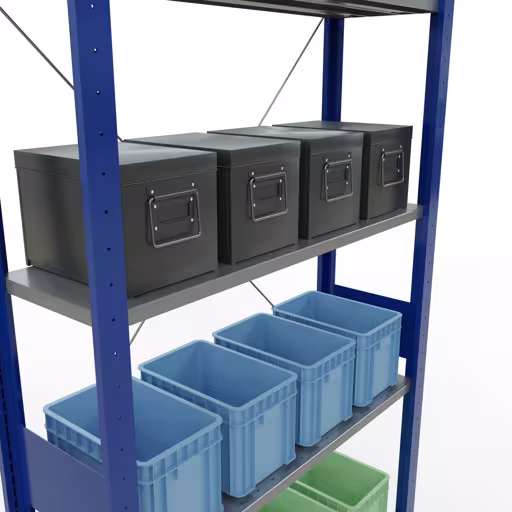 Figuur nr. 15 van het artikel basisrek, legplank-insteeksysteem MULTIplus85, 3000 x 1000 x 300 mm, 7 legborden, RAL 5010 gentiaanblauw uit de productgroep insteeksysteem van het merk Schulte Lagertechnik.