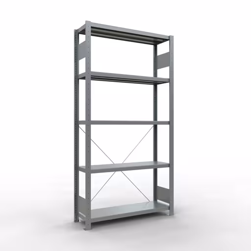 Basisplank, legbord, insteeksysteem MULTIplus250, 2000 x 1000 x 300 mm, 5 legborden, kruisschoor, verzinkt van Schulte Lagertechnik uit het assortiment insteeksysteem