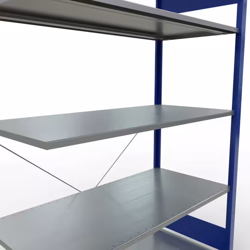 Productafbeelding nr. 7 van het artikel aanbouwrekken, legbord, insteeksysteem MULTIplus150, 2000 x 1300 x 600 mm, 5 legborden, RAL 5010 gentiaanblauw/verzinkt uit het insteeksysteem-assortiment van Schulte Lagertechnik