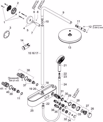 Hansgrohe Showerpipe PULSIFY 260 1jet met douchethermostaat chroom