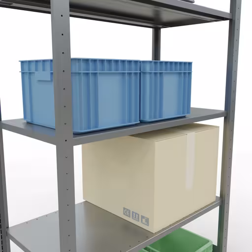 Basisplank, legplank, insteeksysteem MULTIplus85, 2000 x 1000 x 500 mm (HxBxD), 5 legborden, lengtestangen, verzinkt uit de categorie basisplanken met de GTIN 4004514284884 Basisplank, legbord, insteeksysteem MULTIplus85, 2000 x 1000 x 500 mm, 5 legborden, verzinkt van het merk Schulte Lagertechnik uit het assortiment insteeksysteem