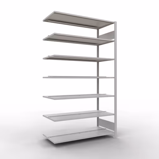 Figuur nr. 12 van het artikel aanbouwrekken, kantoorrekken, insteeksysteem MULTIplus150, 2300 x 1300 x 600 mm, 7 legborden, met middenaanslag, lichtgrijs uit de productgroep kantoorrekken van het merk Schulte Lagertechnik