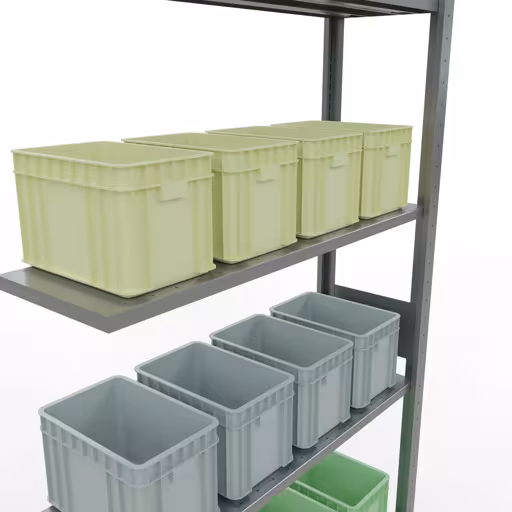 Productafbeelding nr. 7 van het artikel aanbouwrekken, legbord, insteeksysteem MULTIplus150, 3000 x 1000 x 300 mm, 7 legborden, verzinkt uit het assortiment insteeksysteem van Schulte Lagertechnik