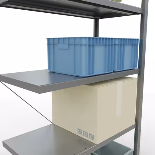 Aanbouwrekken, rekken, insteeksysteem MULTIplus250, 2000 x 1000 x 500 mm, 5 legborden, dwarsschoor, verzinkt van Schulte Lagertechnik uit de categorie insteeksystemen
