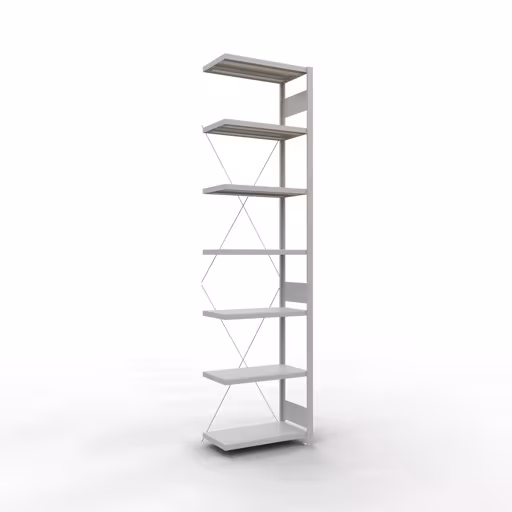 Afbeelding nr. 7 van het artikel aanbouwrekken, stellingrekken, insteeksysteem MULTIplus250, 3000 x 750 x 400 mm (HxBxD), 7 legborden, kruisschoor, RAL 7035 lichtgrijs uit de productgroep insteeksysteem van het merk Schulte Lagertechnik