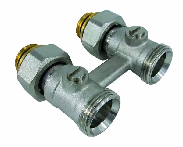 Kraanblok hoek, radiatormontage & aansluitingen, art.nr. 54511