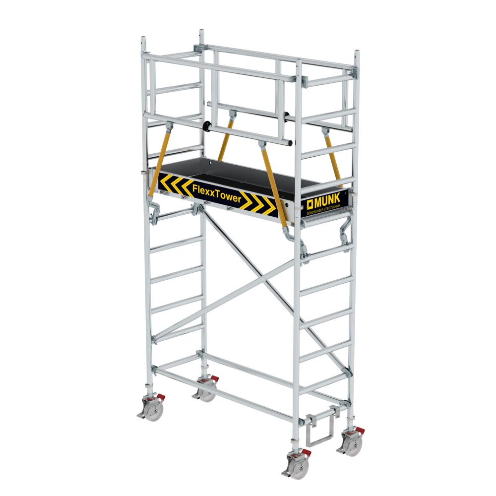 Munk FlexxTower SGX ergo met voorloopleuning, platformhoogte 2,51 m, van Günzburger Steigtechnik Munk FlexxTower SGX ergo met voorloopleuning uit de categorie mobiele steigers, artikelnummer 125145