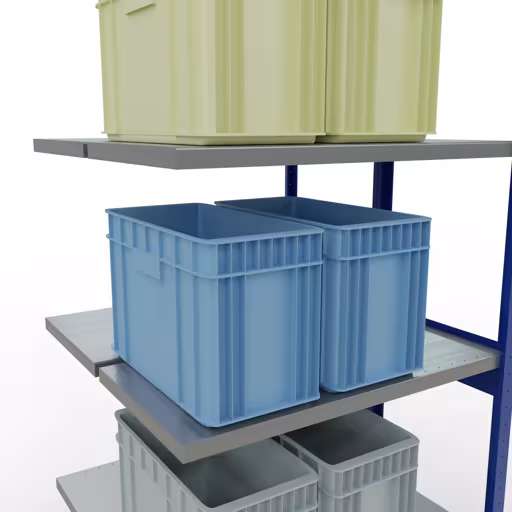 Aanbouwrekken, dubbele rekken, rekkensysteem MULTIplus250, 3000 x 1000 x (2x500) mm, 2x7 planken, lengtestangen, RAL 5010 gentiaanblauw van Schulte Lagertechnik uit de categorie rekken