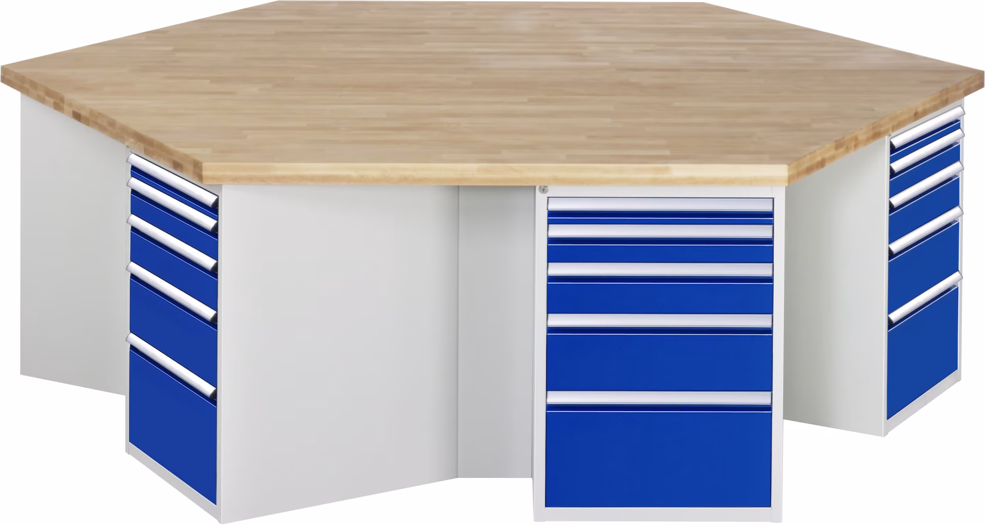 Groepswerkbank 499, B2700xD2340xH890mm, 6x5 laden gedeeltelijk uitschuifbaar uit de categorie Werkbanken met het artikelnummer 03-499-135B4M.11