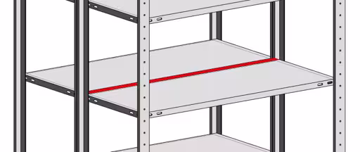 Vulstrip 750 mm voor dubbele planken, RAL 7035 lichtgrijs (voor plankdragers) van Schulte Lagertechnik uit het assortiment schappenplanken
