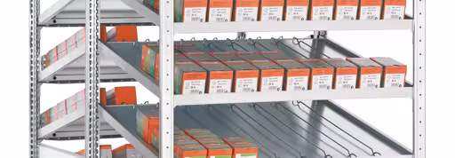Andere weergave van het artikel Extra niveau voor dubbele kanbanplank MULTIplus150, 1000 x 2x500, gegalvaniseerd, met verdelers en zijgeleiders uit de categorie legborden