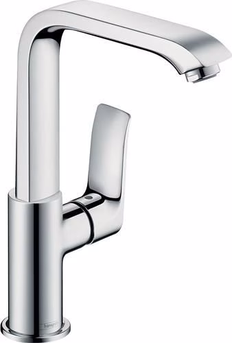 Eéngreeps wastafelkraan METRIS chroom, nominale diameter 15 mm met draaibare uitloop, HANSGROHE, uit de categorie wastafelkranen, artikelnummer 6000536129