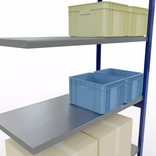 Afbeelding nr. 10 van het artikel aanbouwrekken, stellingrekken, insteeksysteem MULTIplus250, 3000 x 1300 x 600 mm, 7 legborden, RAL 5010 gentiaanblauw/verzinkt uit de productgroep insteeksysteem van het merk Schulte Lagertechnik