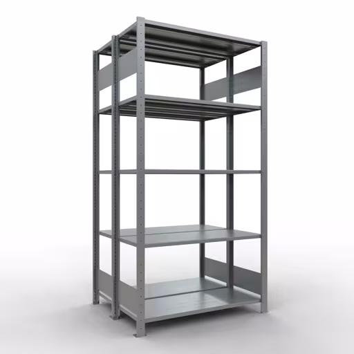 Afbeelding nr. 14 van het artikel basisplank, dubbele plank, legplank-insteeksysteem MULTIplus150, 2000 x 1000 x (2x400) mm, 2x5 legborden, lengtestangen, verzinkt uit de productgroep legborden van Schulte Lagertechnik