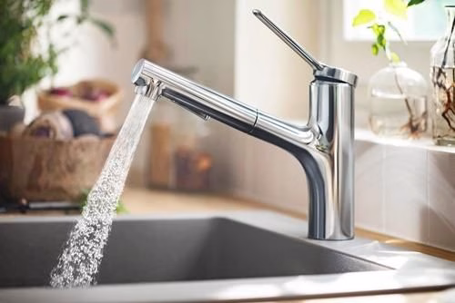 Hansgrohe ééngreeps wastafelmengkraan Zesis M33 150, uittrekbare vuistdouche, 2 straals chroom