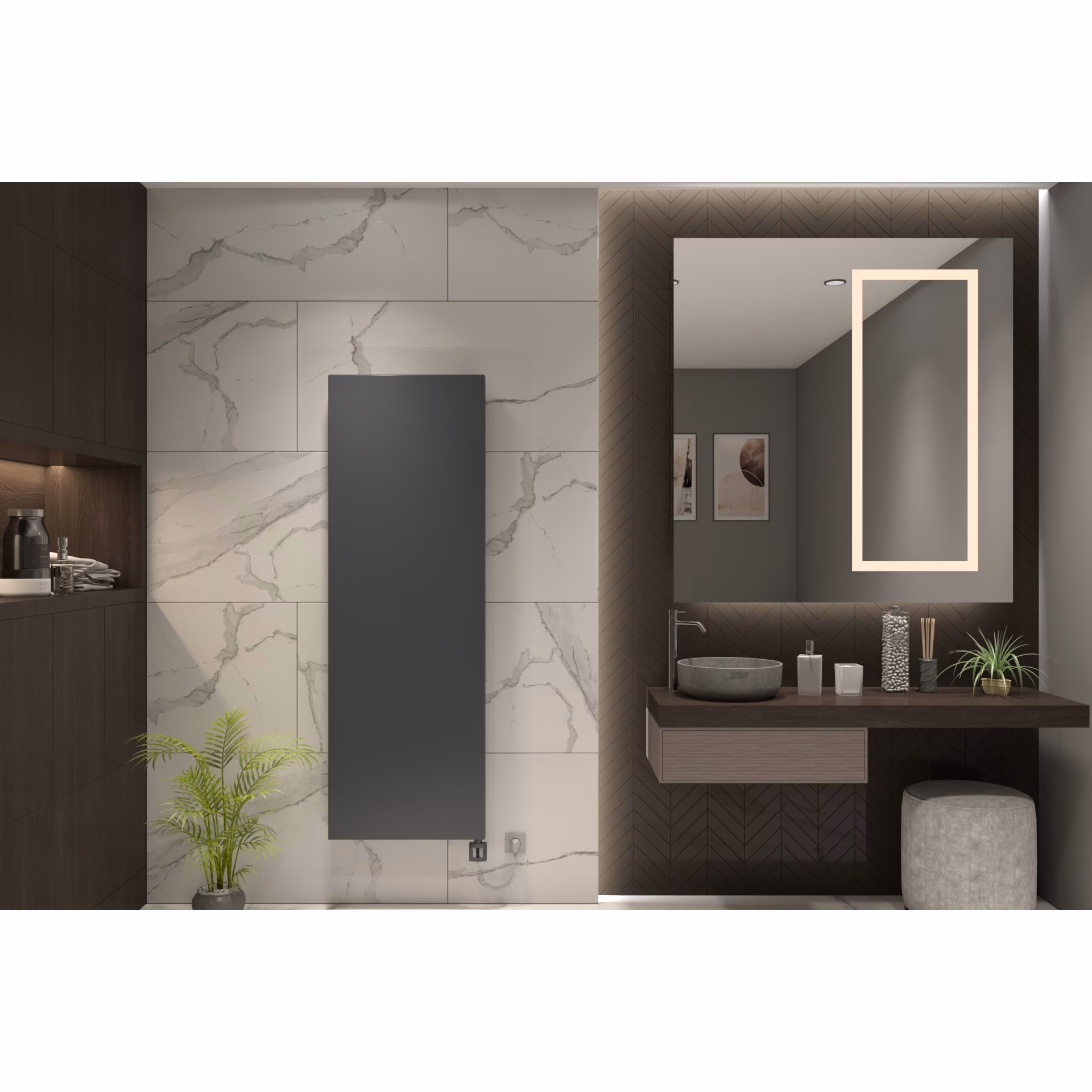 Ohne Text 2283667778454866884 MERT Design Afdekking - Afdekking voor oude badkamerradiatoren van 400x1200 mm, antraciet