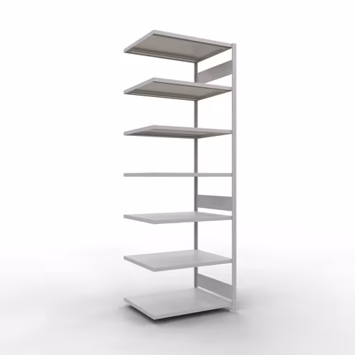 Afbeelding nr. 12 van het artikel aanbouwrekken, legbordstellingen, insteeksysteem MULTIplus330, 3000 x 1000 x 800 mm, 7 legborden, lengtestangen, RAL 7035 lichtgrijs uit de productgroep insteeksysteem van Schulte Lagertechnik