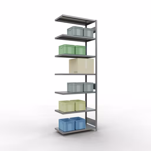 Afbeelding nr. 12 van het artikel aanbouwrekken, legbordstellingen, insteeksysteem MULTIplus330, 3000 x 1000 x 500 mm, 7 legborden, lengtestangen, verzinkt uit de productgroep insteeksysteem van Schulte Lagertechnik