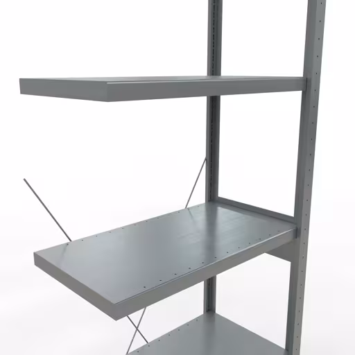 Afbeelding nr. 8 van het artikel aanbouwrekken, legbordstellingen, insteeksysteem MULTIplus250, 2500 x 750 x 400 mm, 6 legborden, kruisschoor, verzinkt uit de productgroep insteeksysteem van het merk Schulte Lagertechnik.