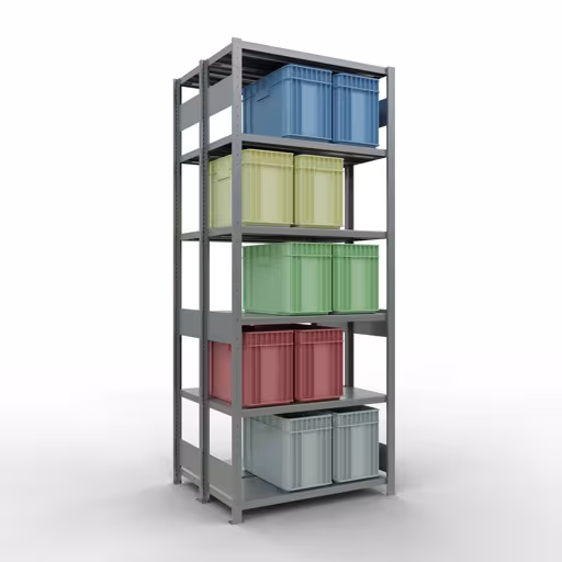 Productafbeelding nr. 12 van het artikel basisplank, dubbele plank, legplank-insteeksysteem MULTIplus250, 2500 x 1000 x (2x400) mm, 2x6 legborden, verzinkt uit het assortiment legbordstellingen van het merk Schulte Lagertechnik