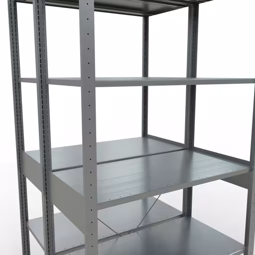 Afbeelding nr. 7 van het artikel basisrek, dubbel legbord, legbordinsteeksysteem MULTIplus150, 2500 x 1000 x (2x500) mm, 2x6 legborden, verzinkt uit de productgroep legbordstellingen van Schulte Lagertechnik