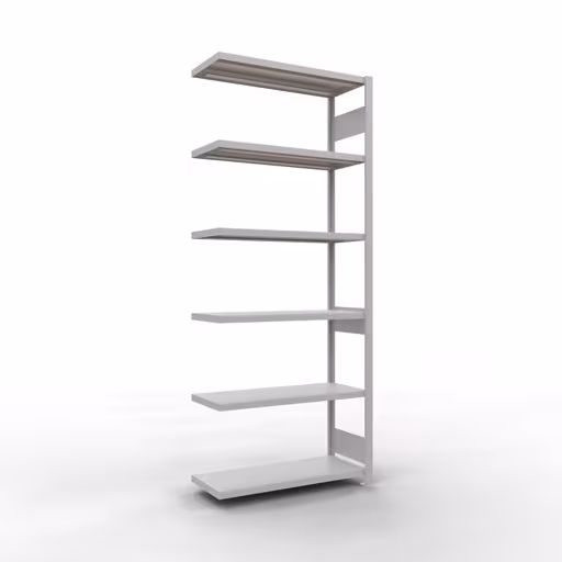 Afbeelding nr. 14 van het artikel aanbouwrekken, legbordstellingen, insteeksysteem MULTIplus330, 2500 x 1000 x 400 mm, 6 legborden, lengtestangen, RAL 7035 lichtgrijs uit de productgroep insteeksysteem van Schulte Lagertechnik
