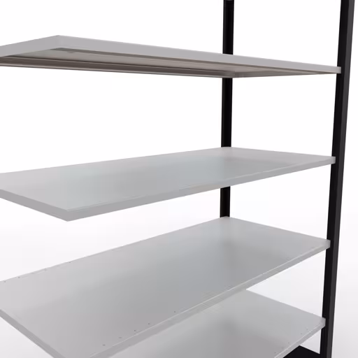 Figuur nr. 16 van het artikel, kantoorreksysteem MULTIplus150, 2300 x 1300 x 600 mm, 7 planken, zonder middenaanslag, zwart/lichtgrijs uit de productgroep kantoorrekken van Schulte Lagertechnik.