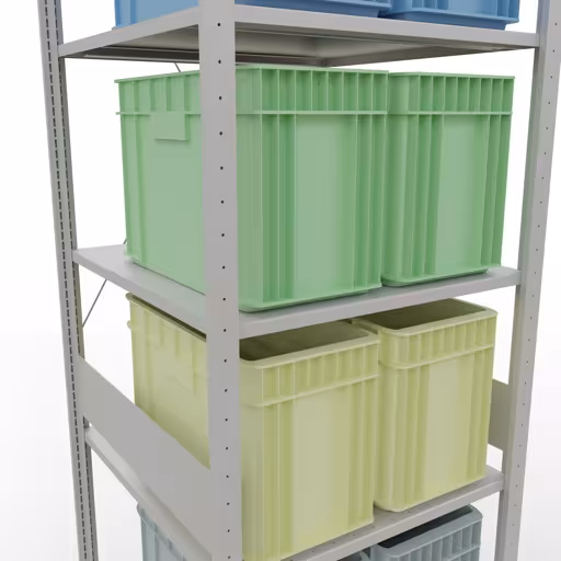 Basisplank, legbord, insteeksysteem MULTIplus150, 3000 x 750 x 800 mm, 7 legborden, RAL 7035 lichtgrijs van het merk Schulte Lagertechnik uit het assortiment insteeksysteem