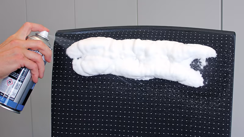 TecLine Aktivclean 400 ml schuimreiniger Schaum, Finger, Hand, Person, Zinn