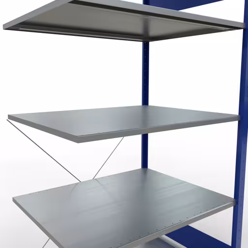 Aanbouwplank, legbord, insteeksysteem MULTIplus150, 2000 x 1000 x 800 mm, 5 legborden, RAL 5010/verzinkt van Schulte Lagertechnik met artikelnr. 12585-B