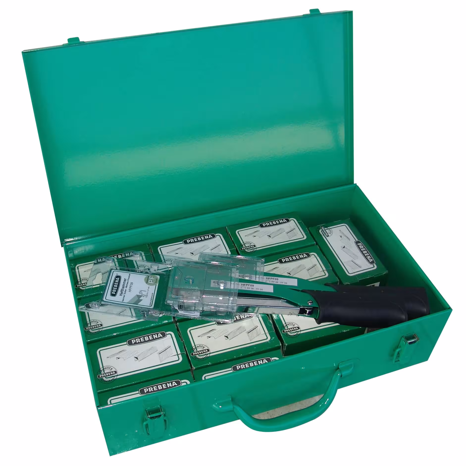 Niethamer powerpack HFPF02 - 2x HFPF09 niethamer voor nieten van 6 - 9 mm + 12x PF09CNK van Prebena Niethamer krachtbron HFPF02 - 2x HFPF09 niethamer voor nieten van 6 - 9 mm + 12x PF09CNK, nieten, spijkeren, nieten, art.nr. HFPF02