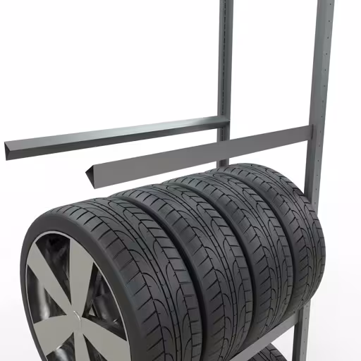 Aanbouwrek, wielen-/bandenrek, 2750 x 900 x 400 mm, verzinkt, 4 opslagniveaus met 150 kg vakbelasting per niveau van Schulte Lagertechnik uit de categorie rekken