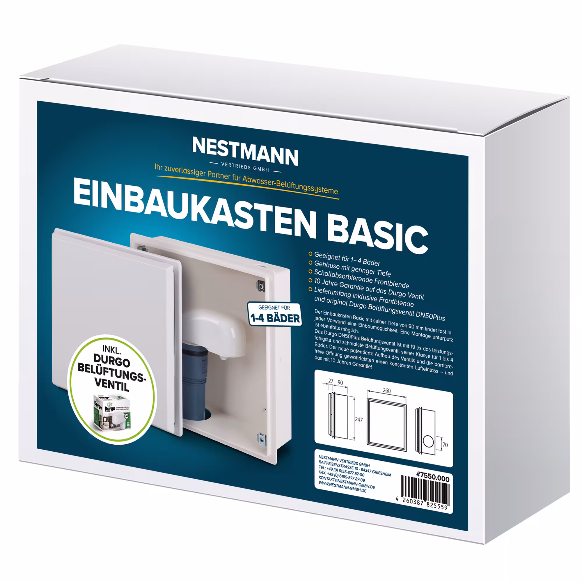 Durgo beluchter inbouwdoos van het merk Durgo uit de categorie afvoerbuisbeluchter