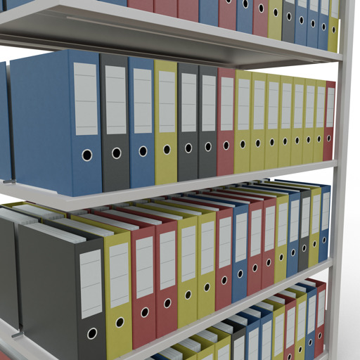 Figuur nr. 8 van het artikel aanbouwrekken, kantoorrekken, insteeksysteem MULTIplus150, 1800 x 1300 x 600 mm, 5 planken, lengtestangen, met middenaanslag, lichtgrijs uit de productgroep kantoorrekken van Schulte Lagertechnik.