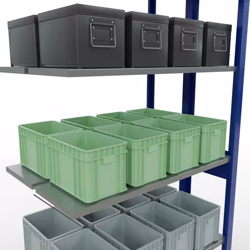 Aanbouwrekken, dubbele rekken, rekkensysteem MULTIplus150, 2500 x 1000 x (2x300) mm, 2x6 planken, RAL 5010 gentiaanblauw van Schulte Lagertechnik uit de categorie rekken