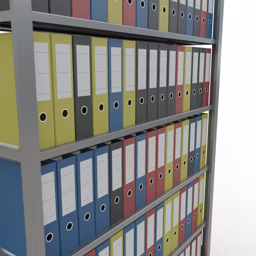 Productafbeelding nr. 12 van het artikel basisplank, kantoorplank, insteeksysteem MULTIplus85, 2300 x 1300 x 300 mm, 7 planken, kruisschoor, verzinkt, zonder aanslaglijst Afbeelding nr. 12 van het artikel, kantoorreksysteem MULTIplus85, 2300 x 1300 x 300 mm, 7 legborden, verzinkt, zonder aanslaglijst uit de productgroep kantoorrekken van Schulte Lagertechnik