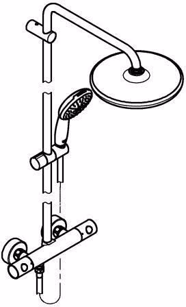 GROHE Tempesta 250 douchesysteem 26670_1 Douchemengkraan met thermostatische hoofddouche Tempesta 250 chroom