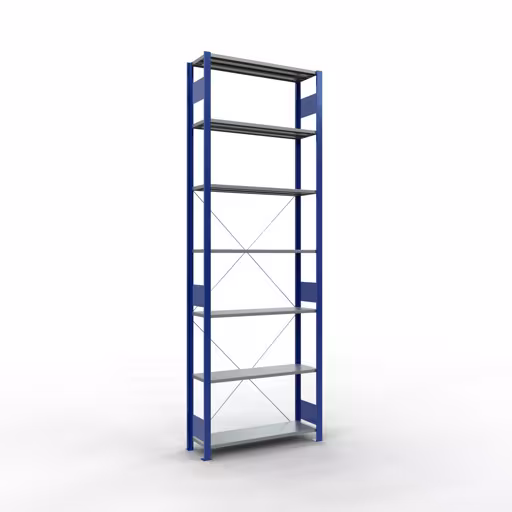 Basisplank, legplank, insteeksysteem MULTIplus150, 3000 x 1000 x 300 mm, 7 legborden, RAL 5010/verzinkt van Schulte Lagertechnik uit de categorie insteeksystemen