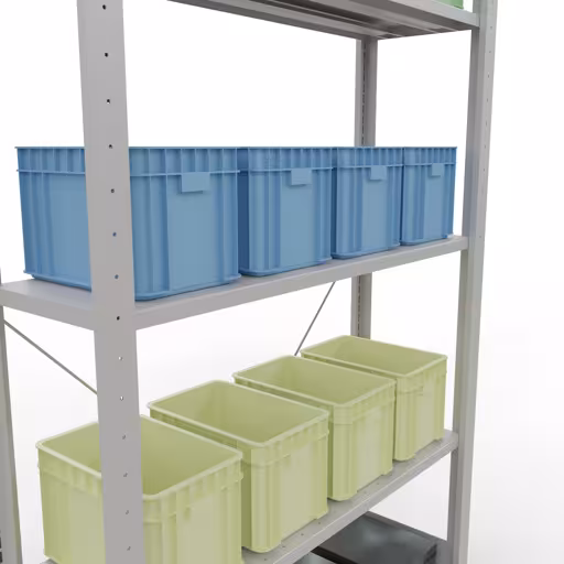Figuur nr. 15 van het artikel basisplank, legbord, insteeksysteem MULTIplus150, 2000 x 1000 x 300 mm, 5 legborden, kruisschoor, RAL 7035 lichtgrijs uit de productgroep insteeksysteem van Schulte Lagertechnik.
