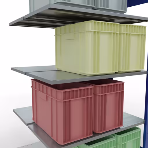 Aanbouwrekken, dubbele rekken, rekkensysteem MULTIplus150, 2000 x 1000 x (2x500) mm, 2x5 planken, lengtestangen, RAL 5010 gentiaanblauw van Schulte Lagertechnik uit het rekkenprogramma