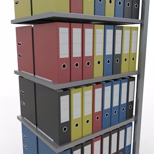 , kantoorrekkensysteem MULTIplus150, 2300 x 750 x 600 mm, 7 planken, verzinkt, zonder middenaanslag van Schulte Lagertechnik uit het assortiment kantoorrekken